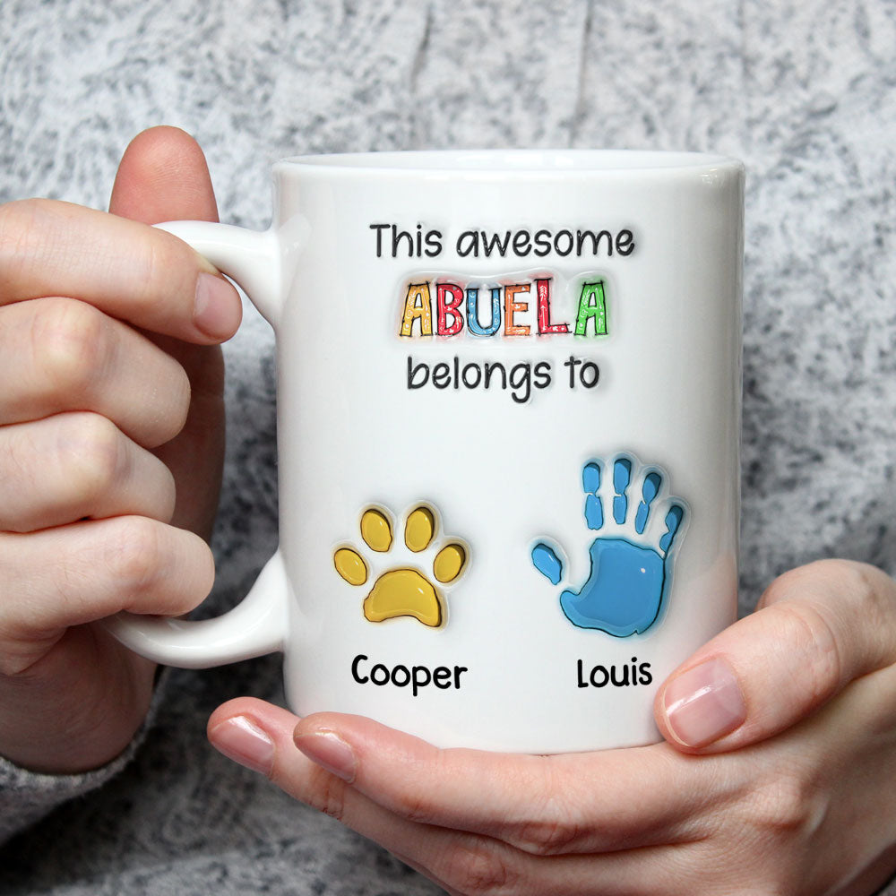 This Awesome Nana Belongs to Us - Personalized Custom 3D Inflated Effect Mug