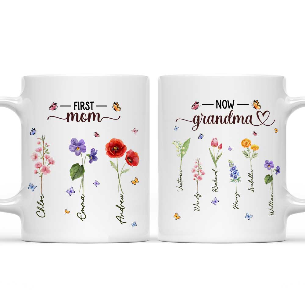 Grandma Flowers - Personalized Custom Coffee Mug