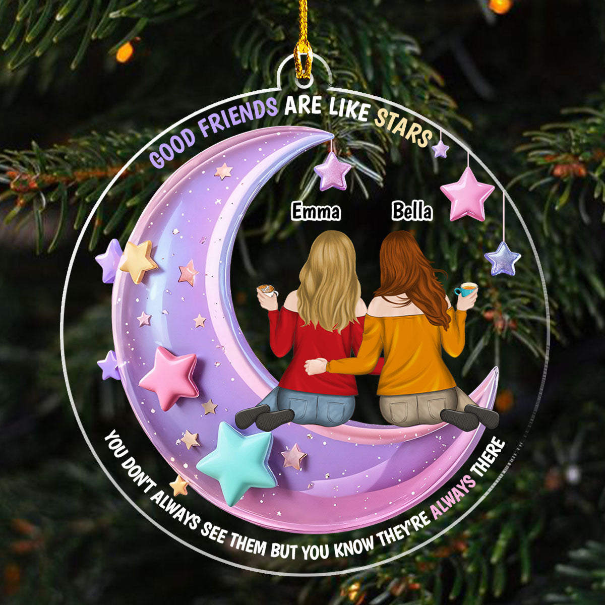 Best Friend Always There - Personalized Custom Acrylic Ornament