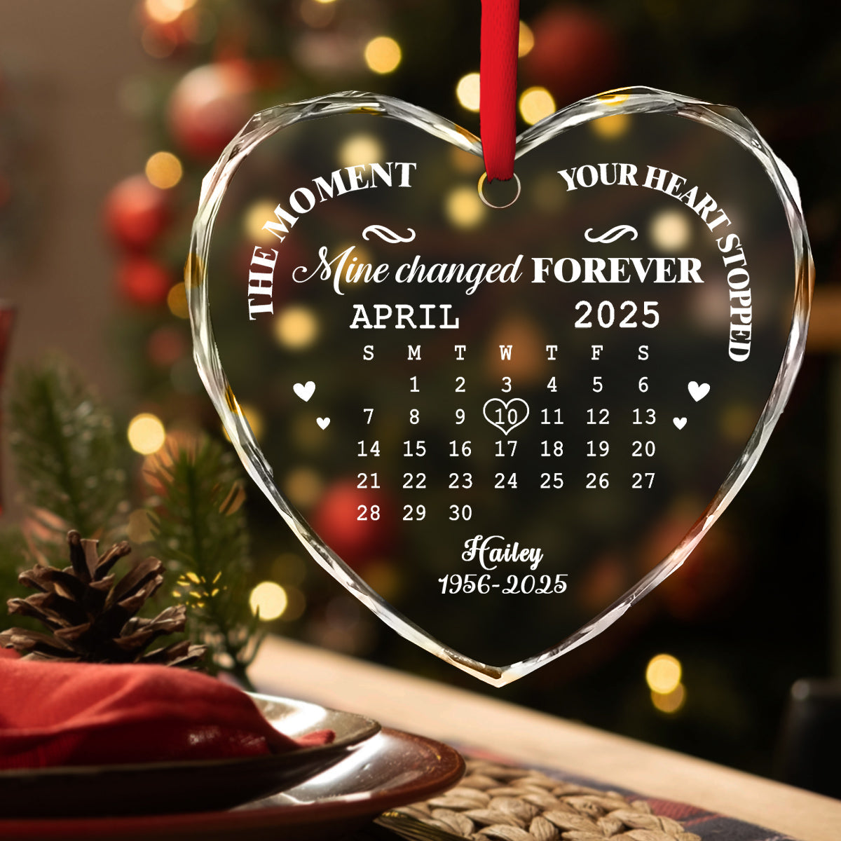 The Moment Heart Stopped - Personalized Custom Glass Ornament