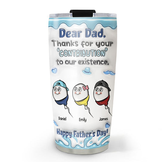 Thanks For The Contribution - Personalized Custom 3D Inflated Effect Tumbler