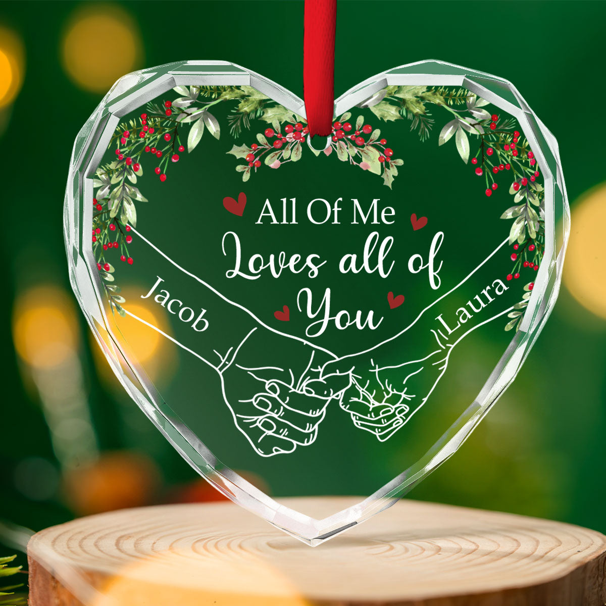 My Heart Needed You - Personalized Custom Glass Ornament