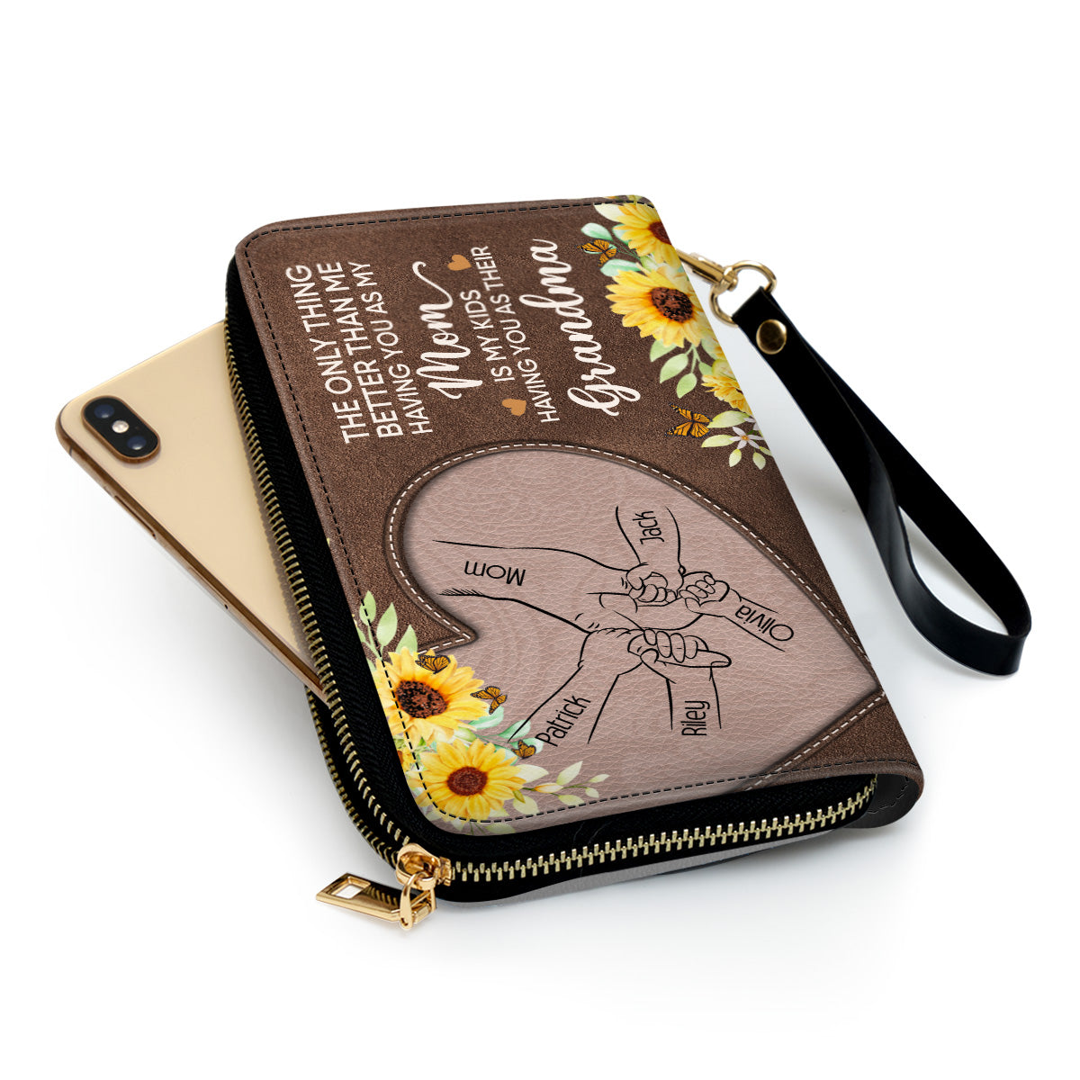 Having You As A Mom - Personalized Custom Leather Wallet