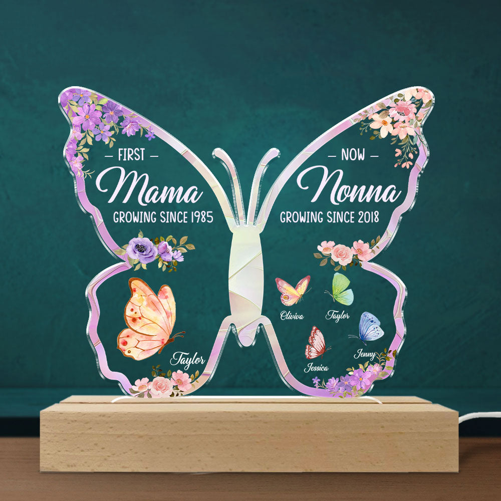 First Mom Now Great Grandma - Personalized Custom LED Light