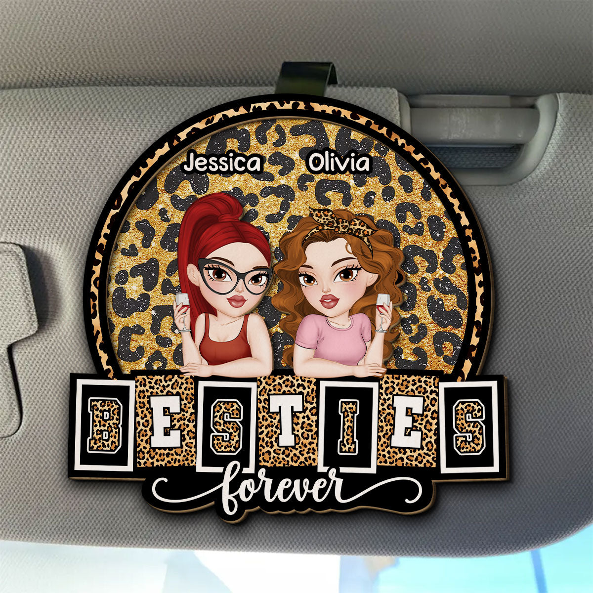 Thank You For Being My Besties - Personalized Custom Car Visor Clip