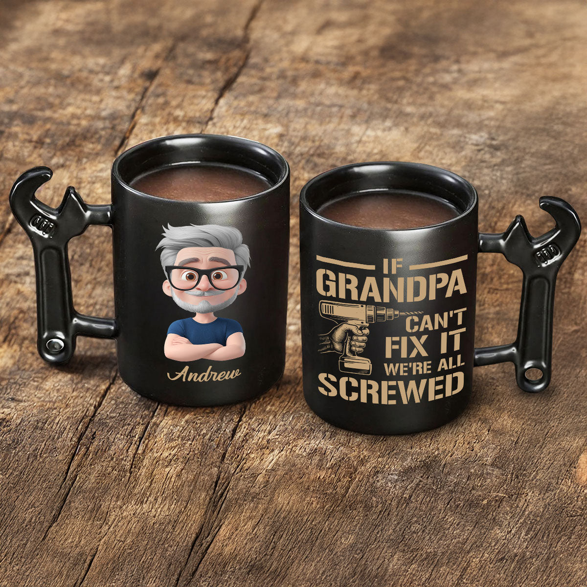 If Dad Can't Fix It â€?Personalized Custom Wrench Handle Mug