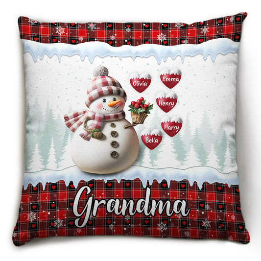 Snowman Grandma - Personalized Custom Pillow