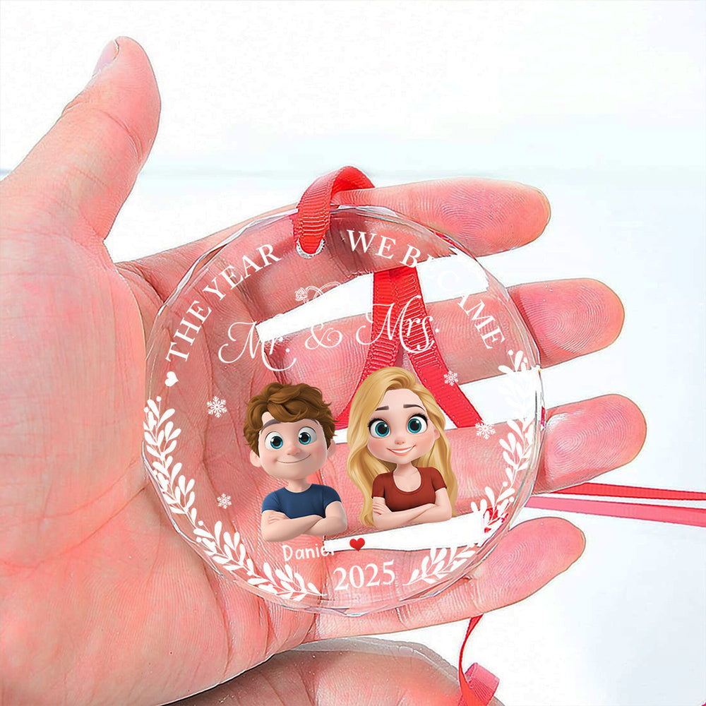 Save The Special Date - Personalized Custom Glass Ornament