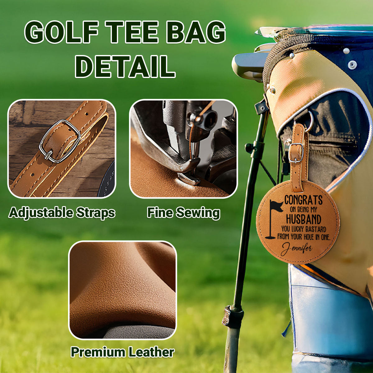 Congrats On Being My Husband - Personalized Custom Golf Tee Bag