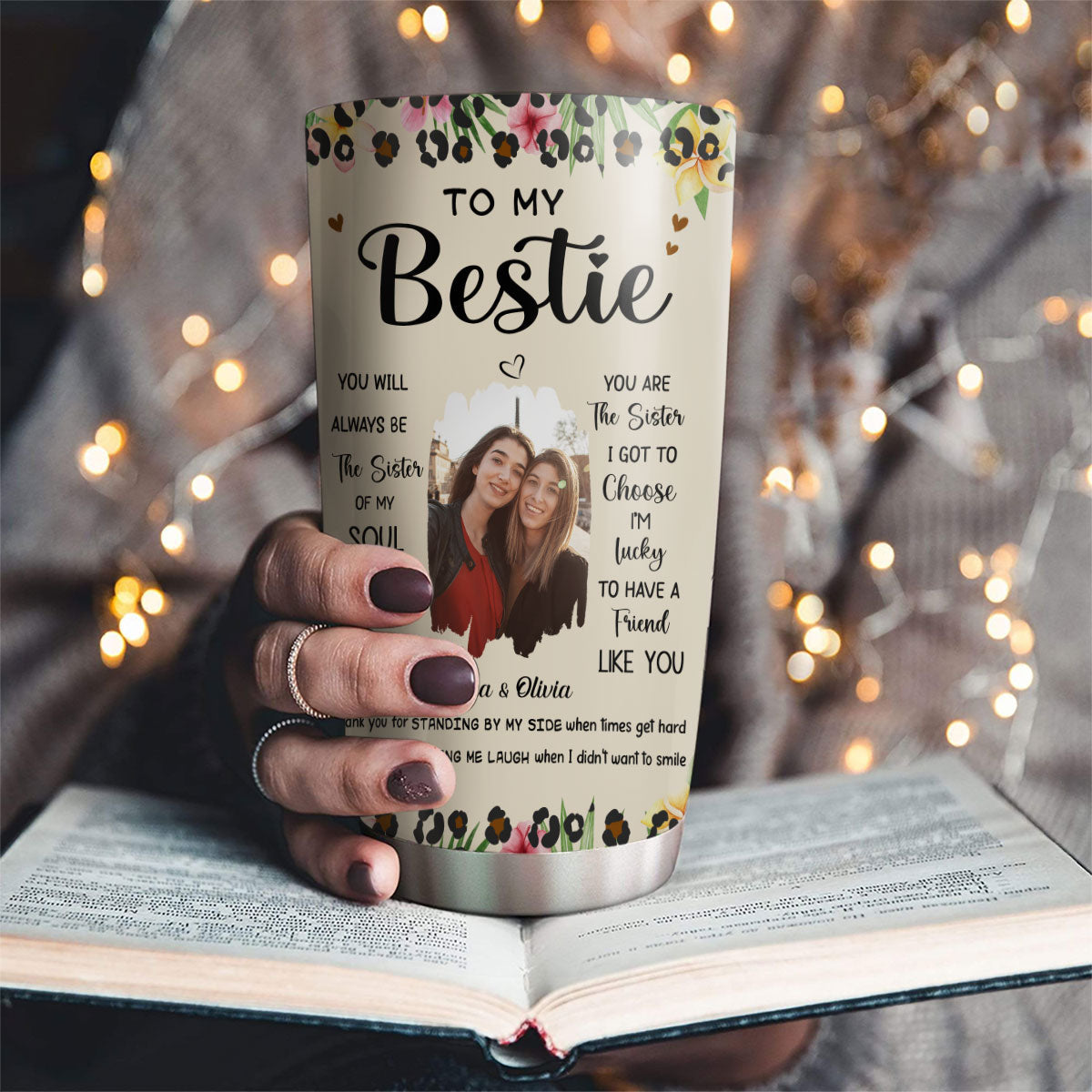 Sister Of Soul Friend Of Heart Photo - Personalized Custom Tumbler