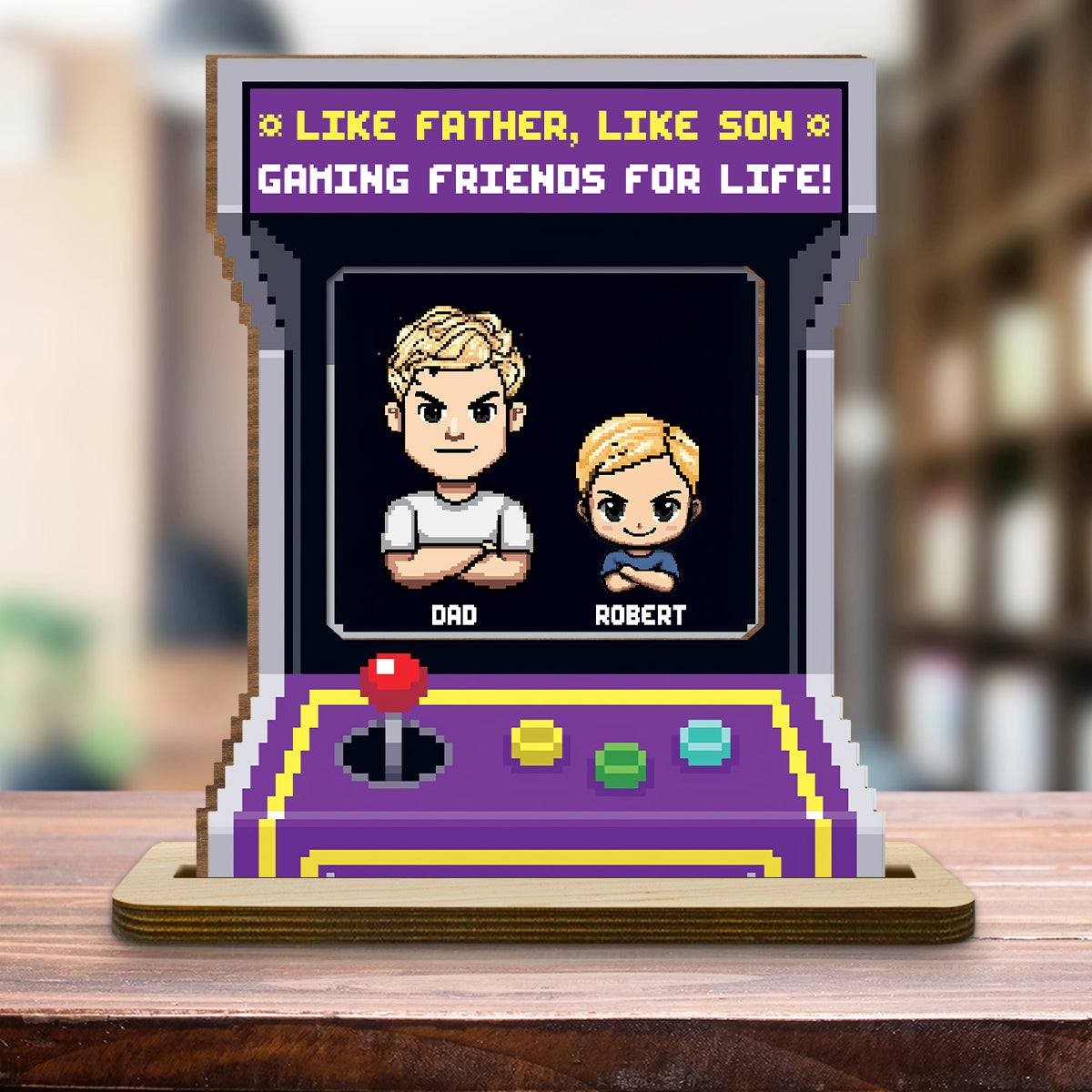 Gaming Friends For Life - Personalized Custom 2-Layer Wood Plaque With Flat Base