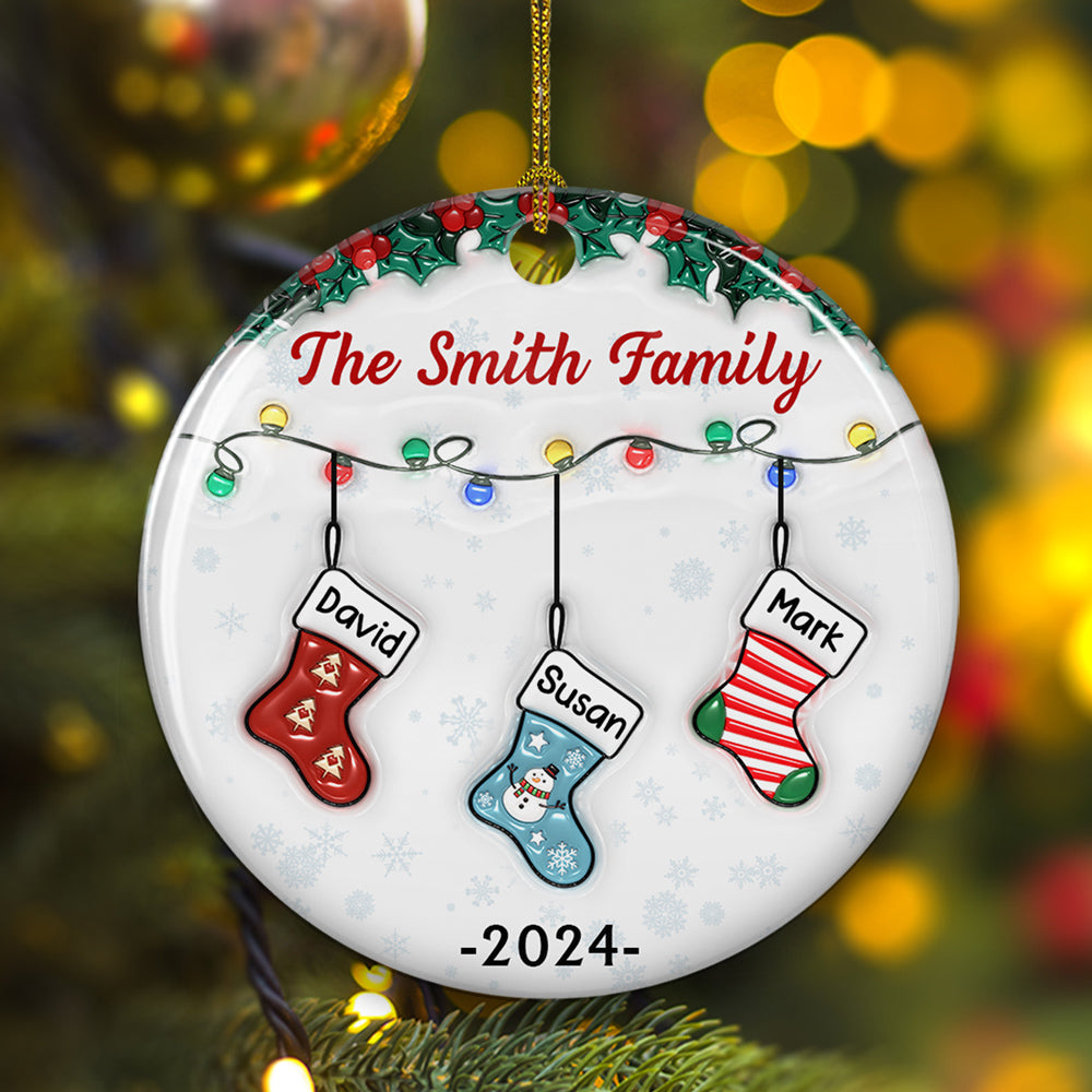 Christmas Together - Personalized Custom 3D Inflated Effect Ceramic Ornament