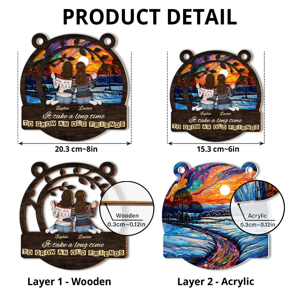 A True Friendship - Personalized Custom Suncatcher