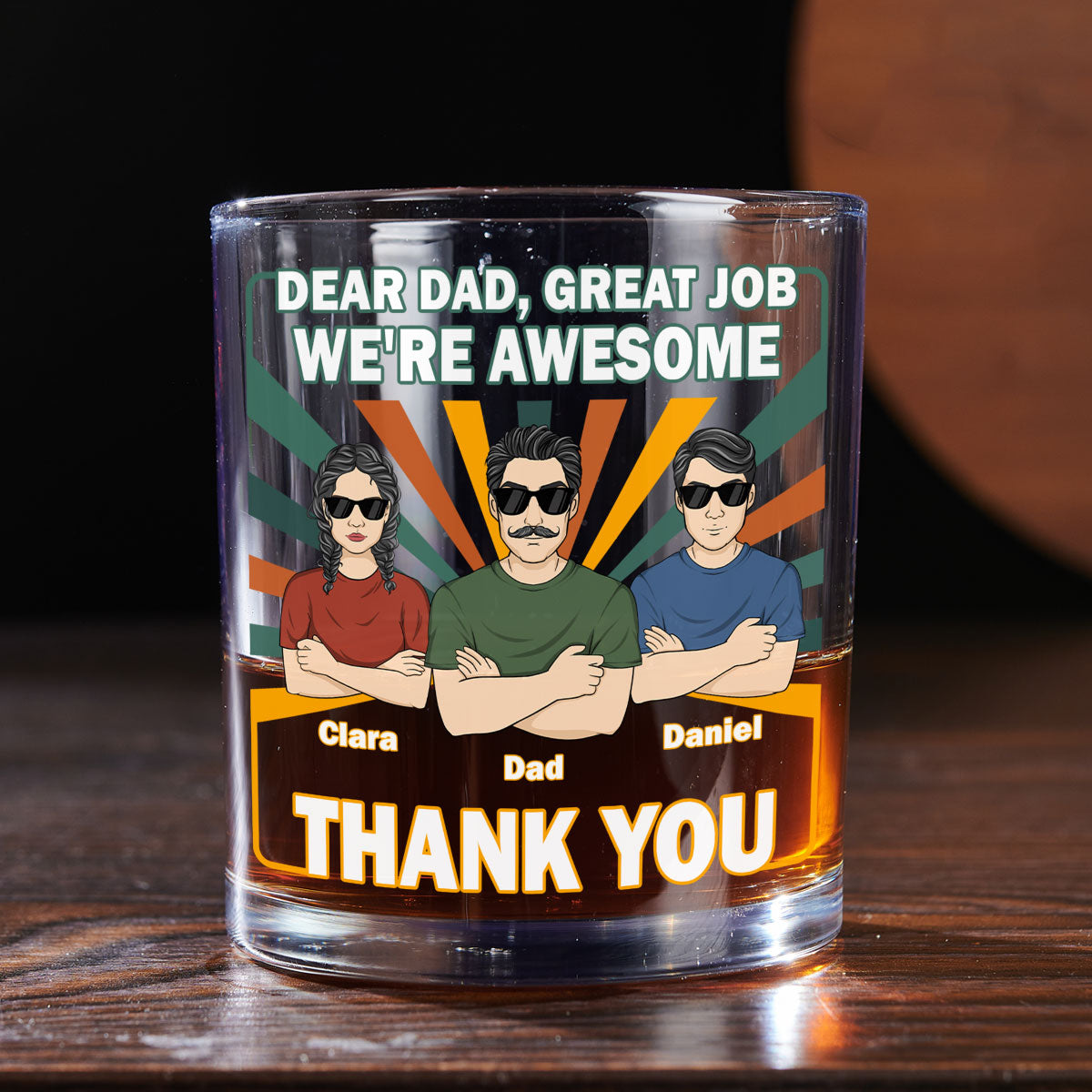 Great Daddy - Personalized Custom Whiskey Glass