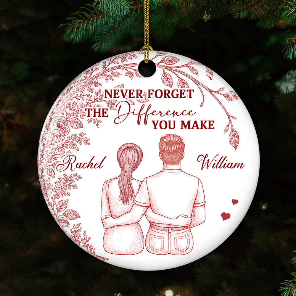 The Difference You Make - Personalized Custom Ceramic Ornament