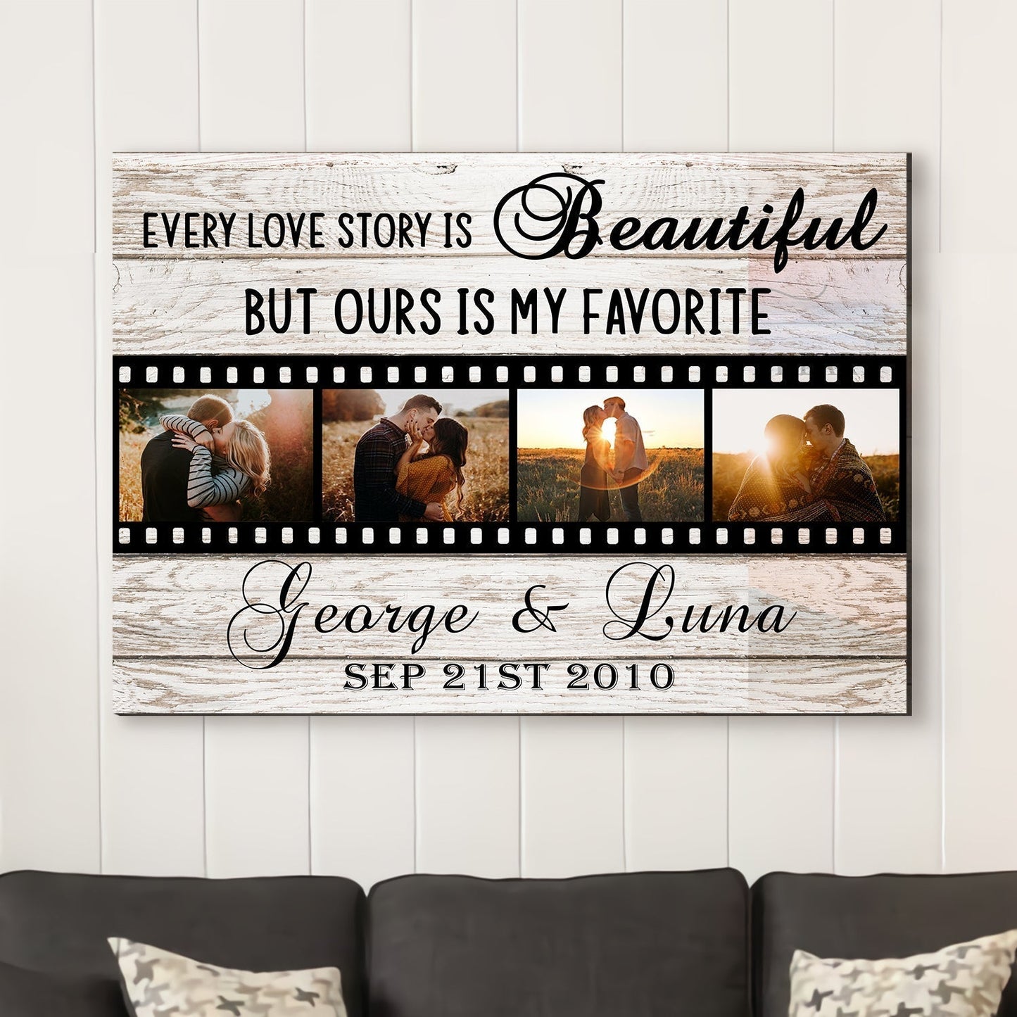 Our Love Story - Personalized Custom Photo Canvas Print