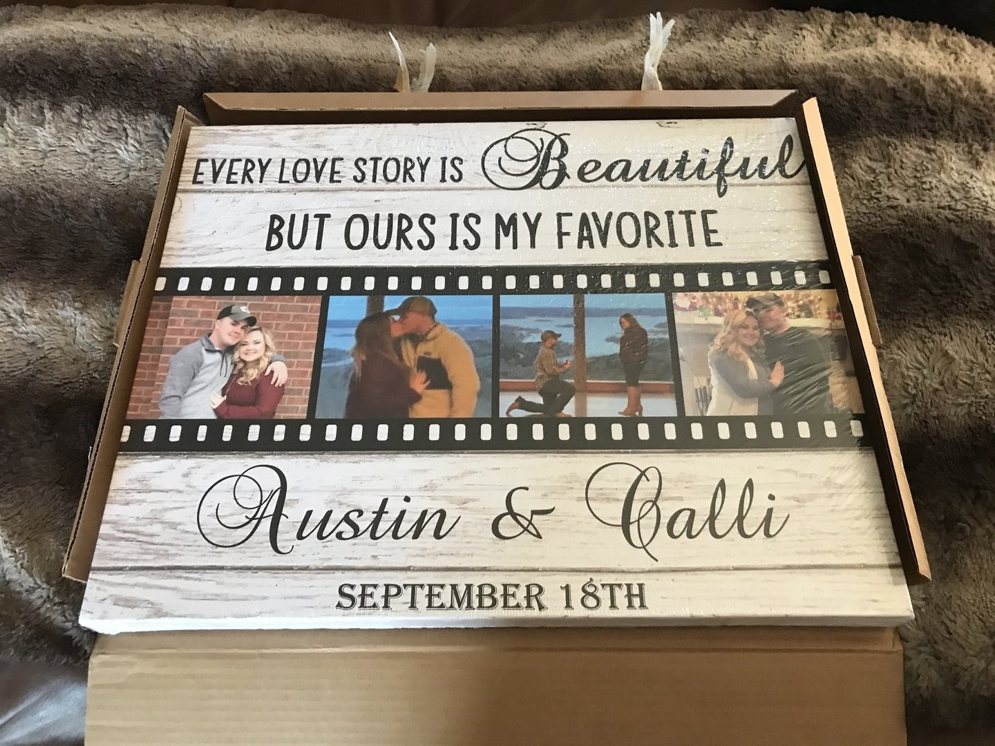 Our Love Story - Personalized Custom Photo Canvas Print