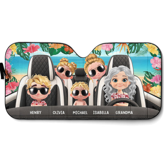 Summer With My Grandkids - Personalized Car Sunshade