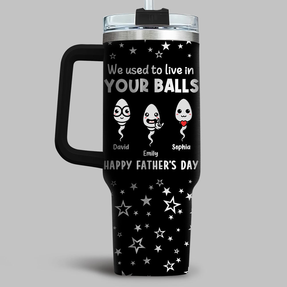 Your Balls - Personalized Custom Engraved 40oz Tumbler With Handle