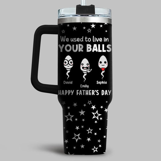 Your Balls - Personalized Custom Engraved 40oz Tumbler With Handle