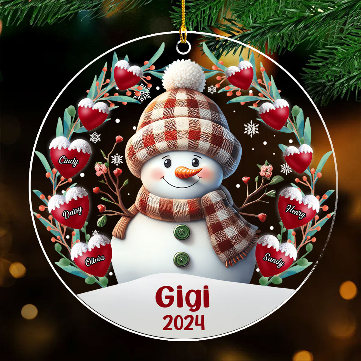 Snowman -  Personalized Custom Acrylic Ornament