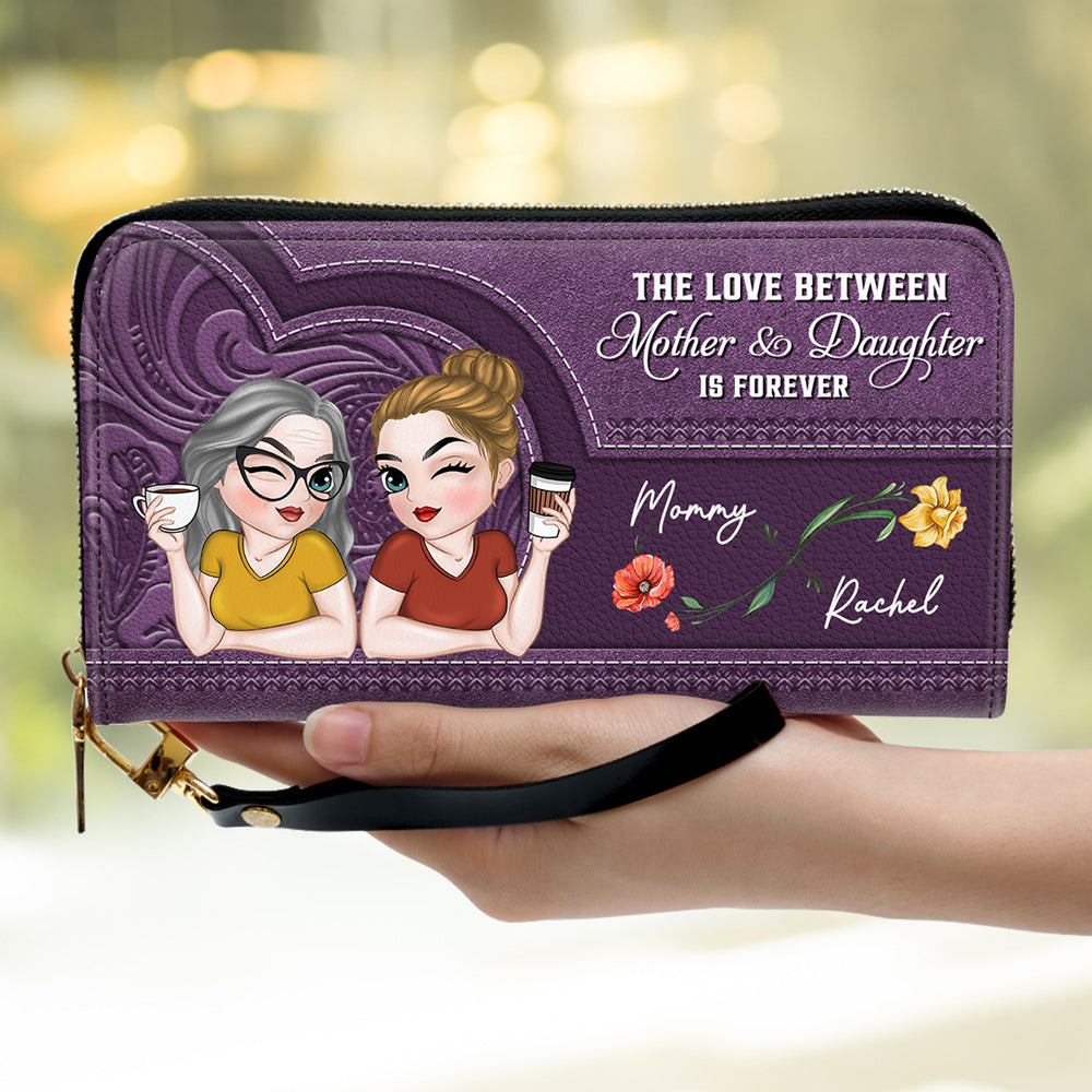 Forever Love You Mom - Personalized Custom Leather Wallet