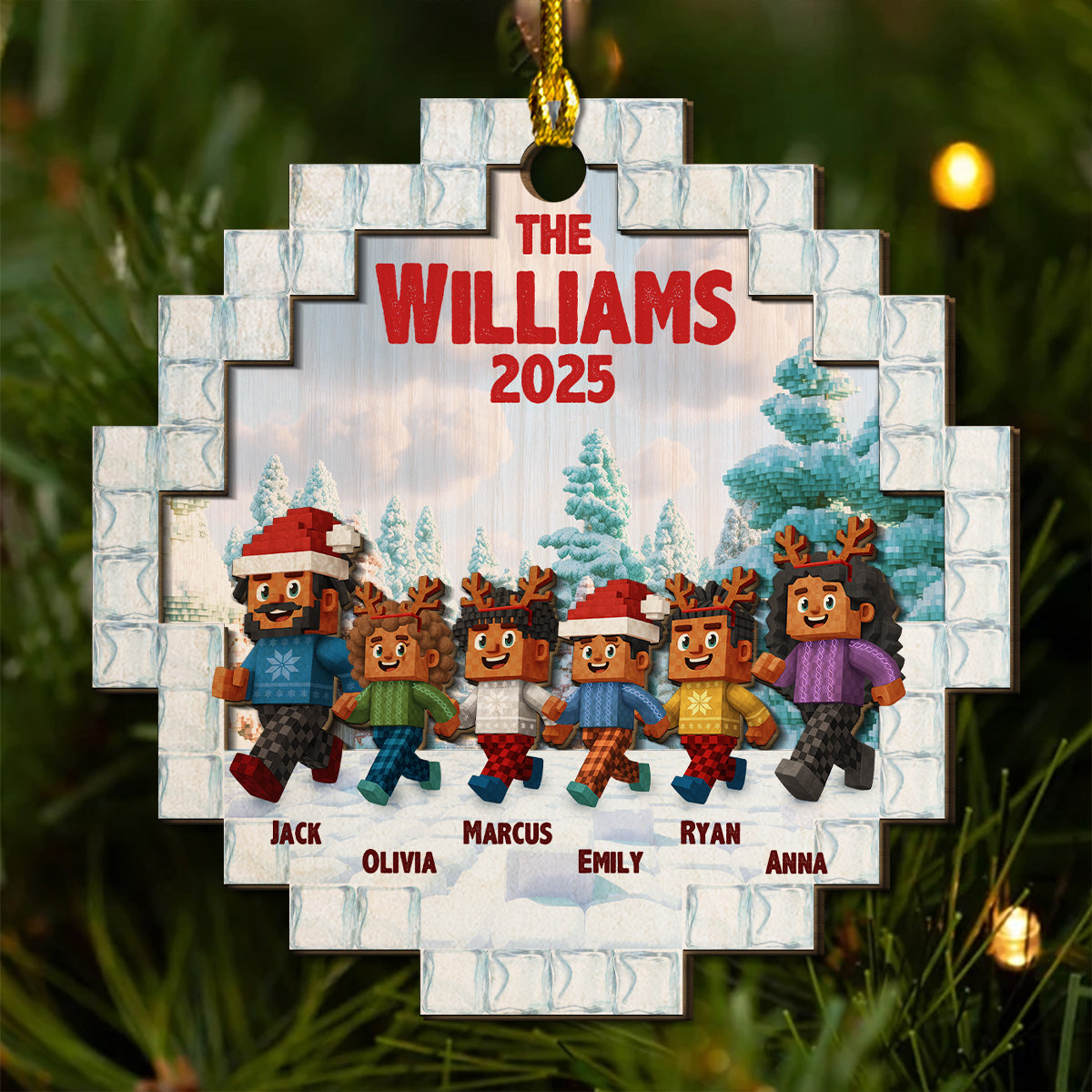 Us As A Family - Personalized Custom 2-layered Wood Ornament