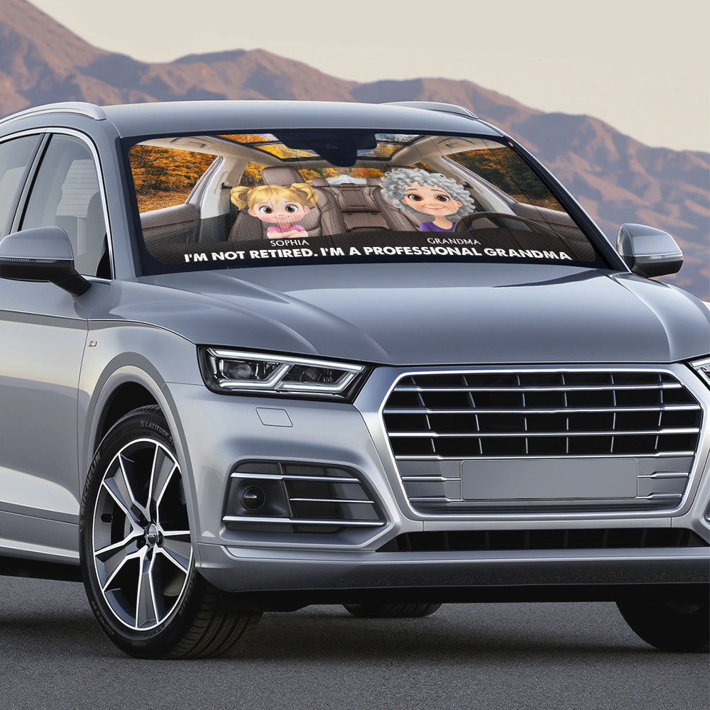I Am A Professional Grandma - Personalized Custom Car Sunshade
