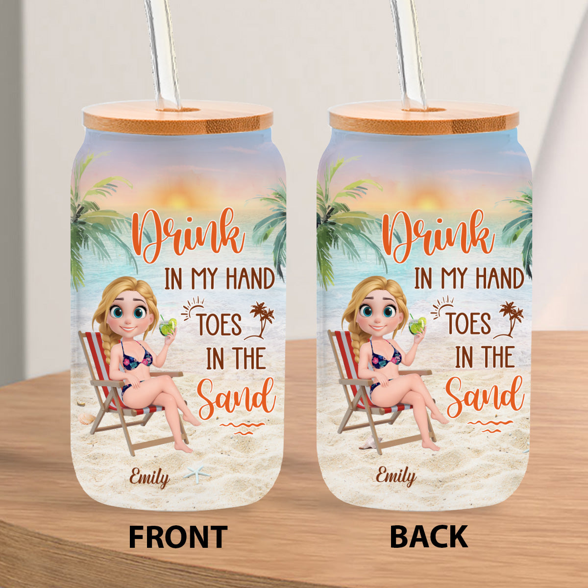 Life Is Better At The Beach - Personalized Custom Glass Can