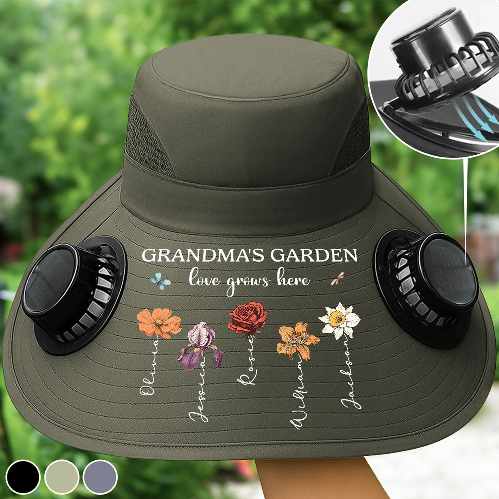 Grandma Garden - Personalized Custom Solar Fan Hat