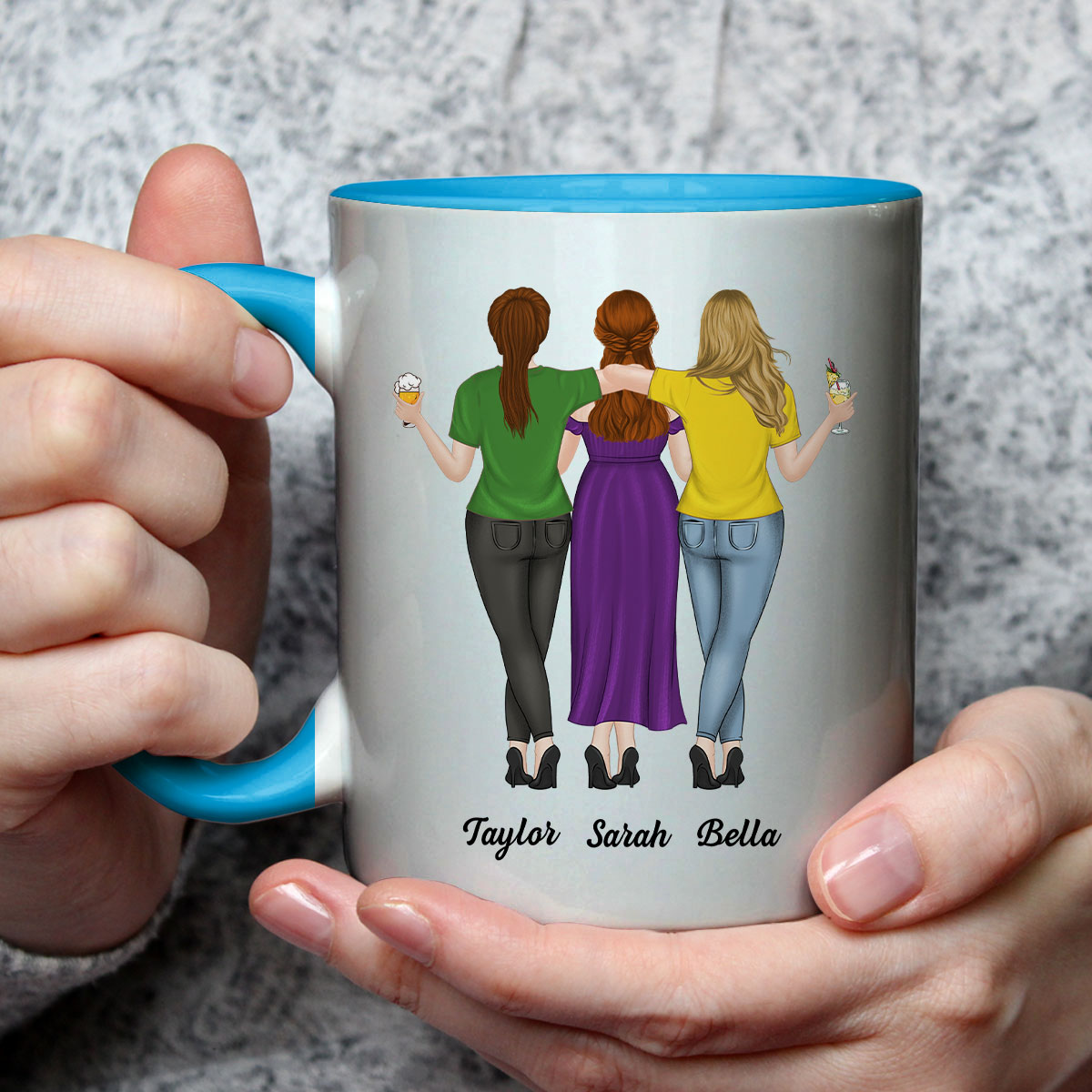 Seester Best Friend For Life - Personalized Custom Accent Mug