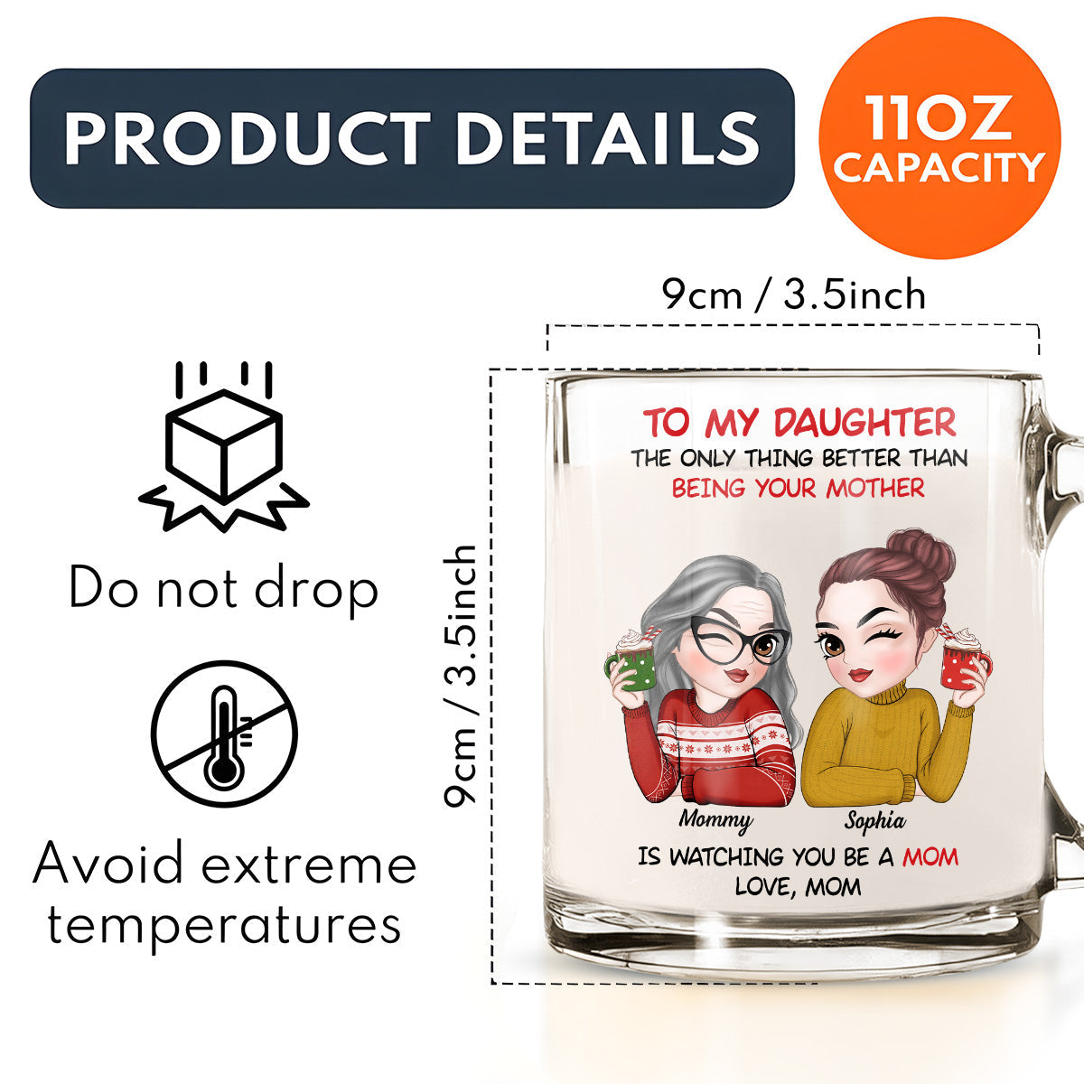 To My Daughter  - Personalized Custom Glass Mug