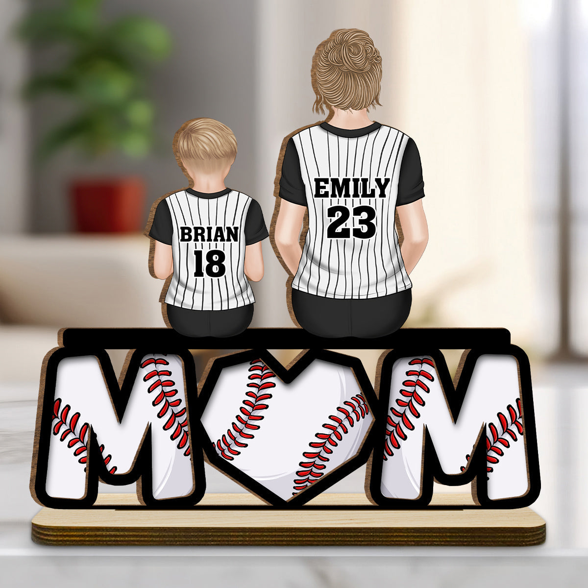 Raising Champions With Love - Personalized Custom 2-Layer Wood Plaque With Flat Base