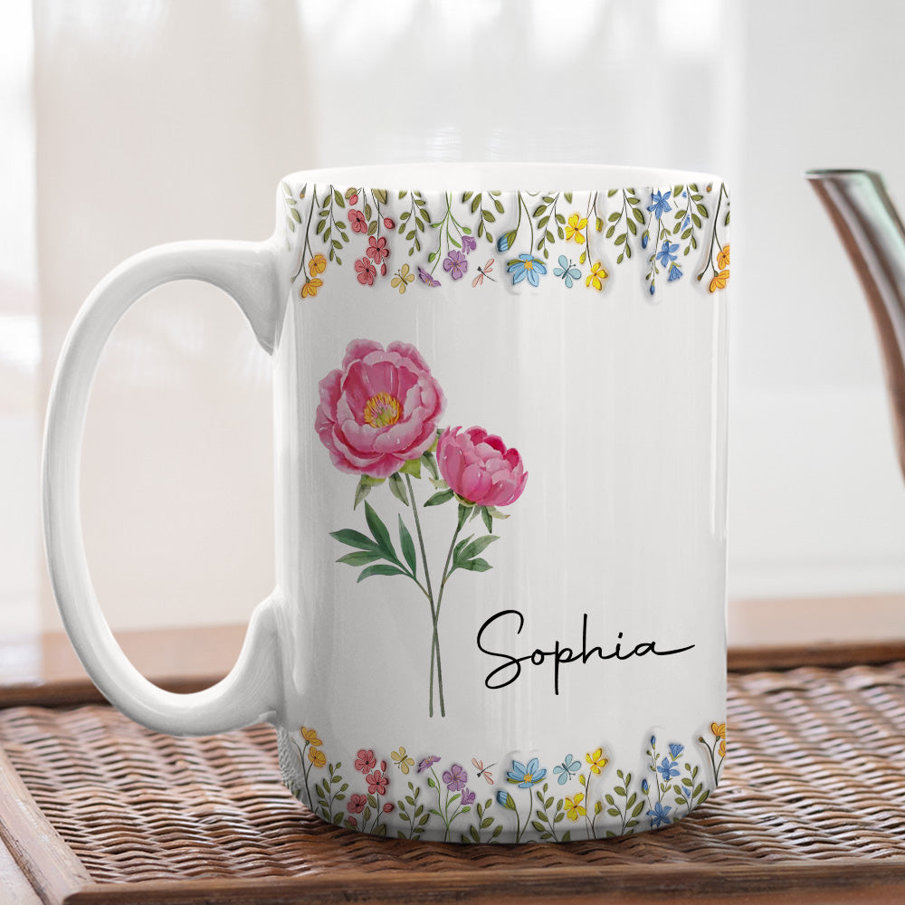 You Are The Most Beautiful Flower - Personalized Custom 3D Inflated Effect Mug