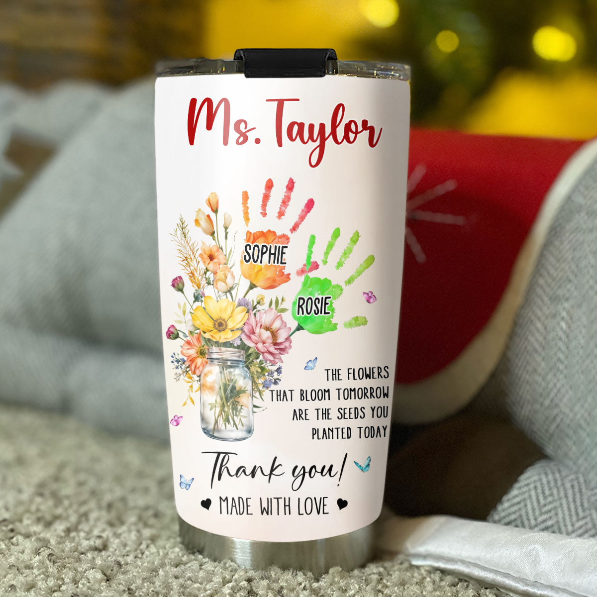 Thanks For Helping Me Grow - Personalized Custom Tumbler
