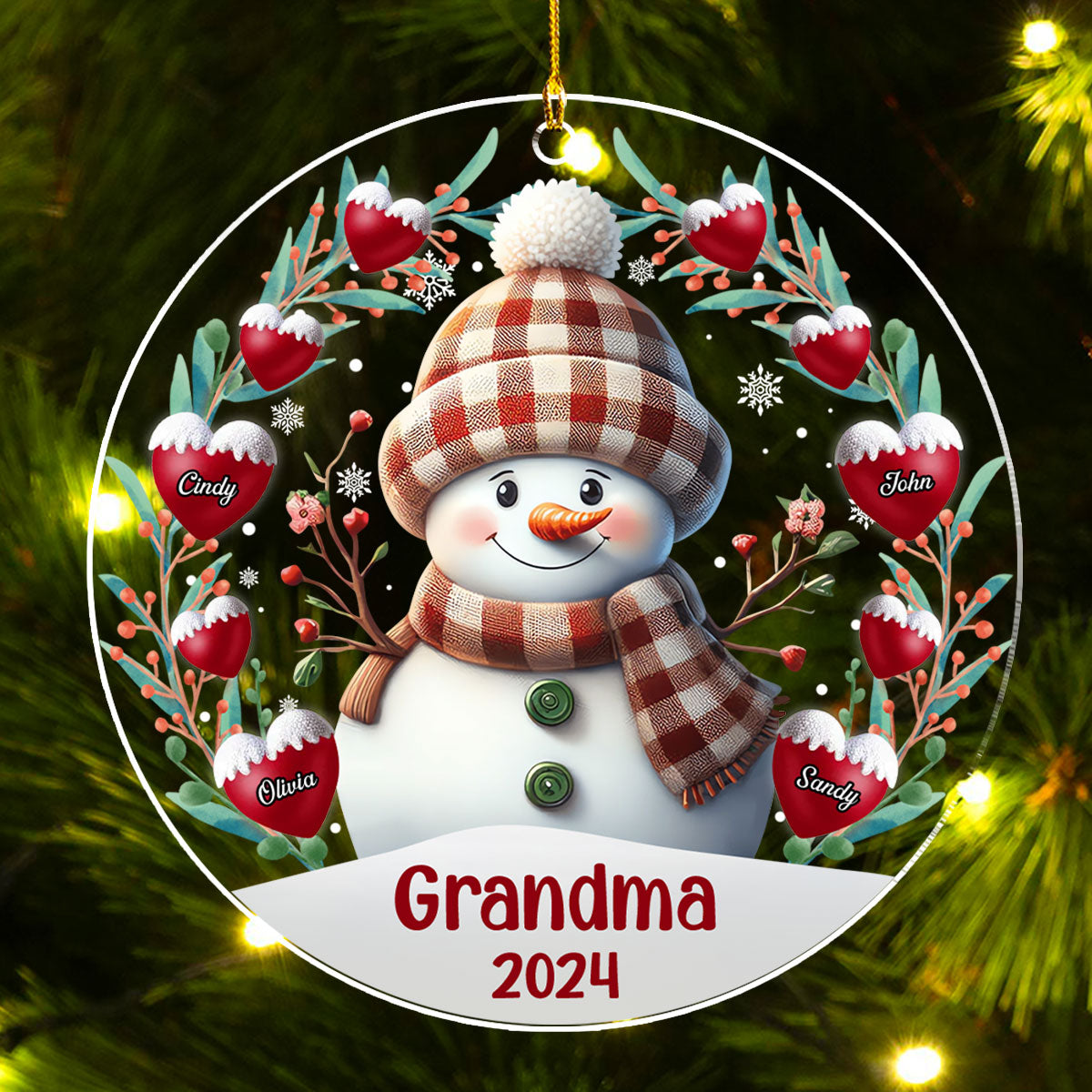 Snowman -  Personalized Custom Acrylic Ornament