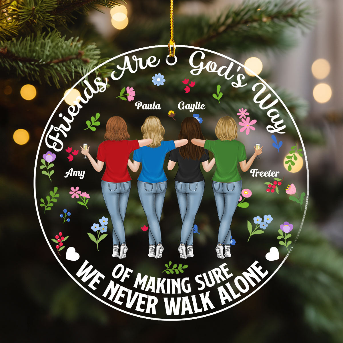 A Friend Is God Is Way - Personalized Custom Acrylic Ornament