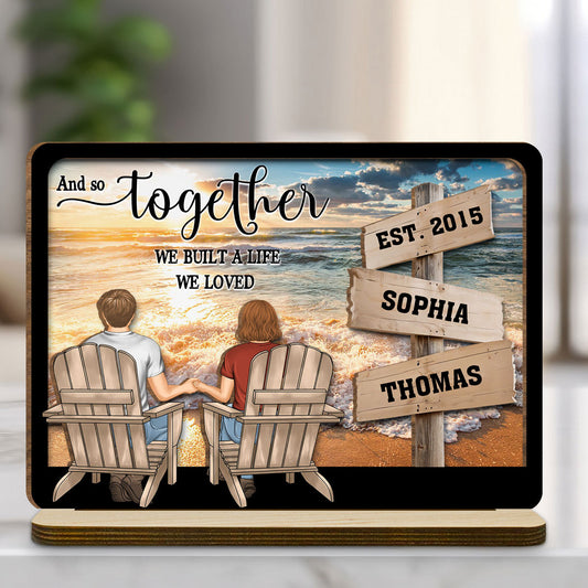 My penguins - Personalized Custom 2-Layer Wood Plaque With Flat Base