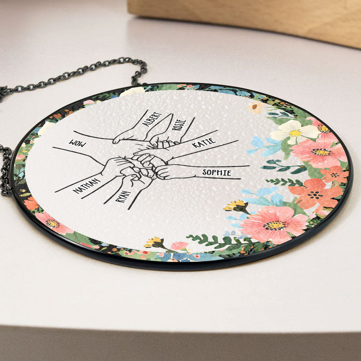 Hold My Hand Forever - Personalized Custom Window Hanging Suncatcher