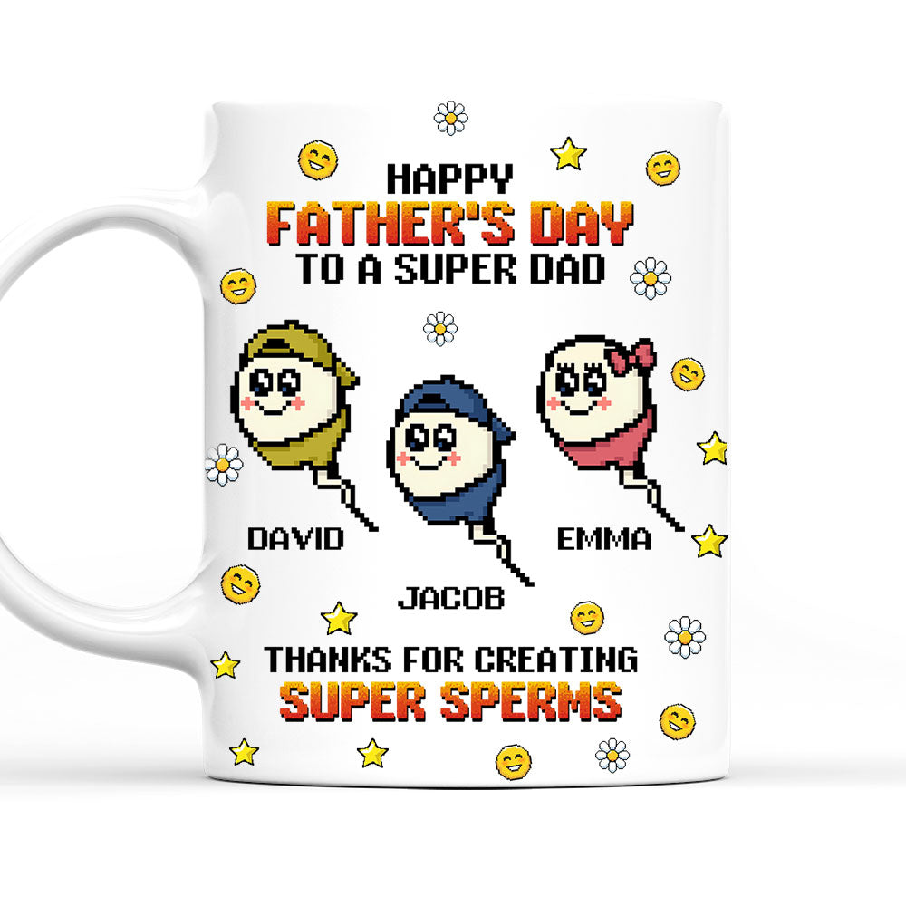 Thanks To Super Dad - Personalized Custom Coffee Mug