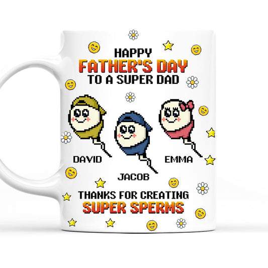 Thanks To Super Dad - Personalized Custom Coffee Mug
