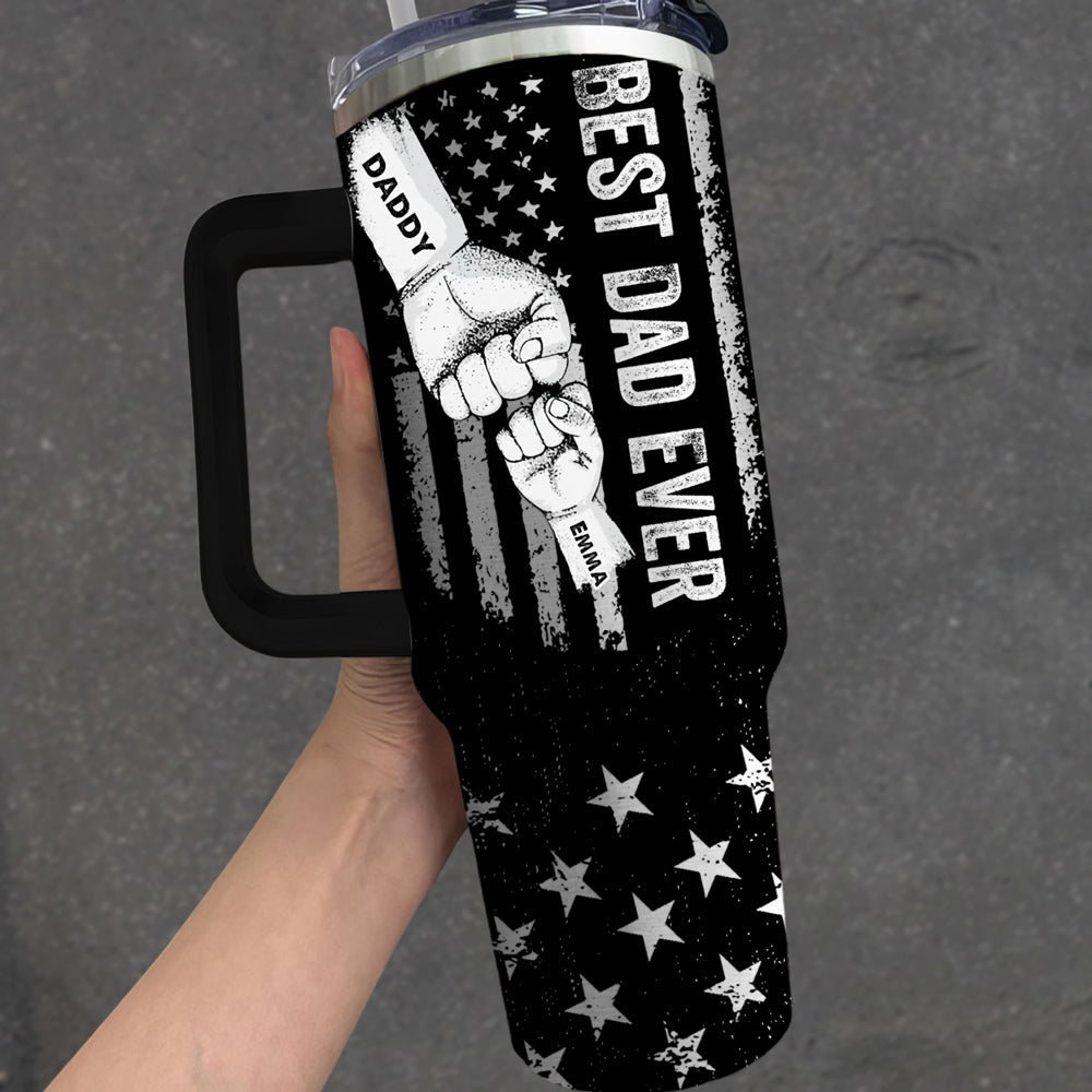 Best Dad - Personalized Custom Engraved 40oz Tumbler With Handle