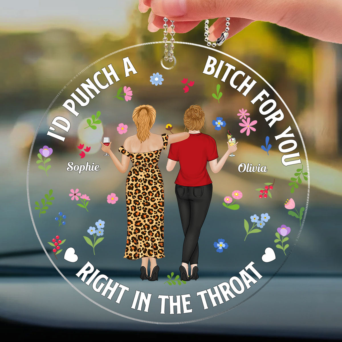 Punch Bitch Besties - Personalized Custom Car Ornament