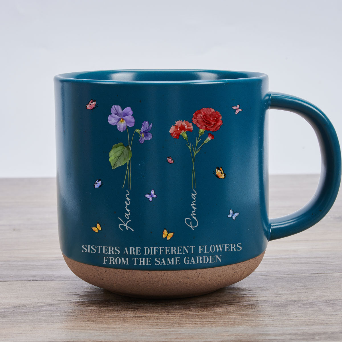 Sisters Are Different Flowers From The Same Garden Ver 2 - Personalized Custom Pottery Mug