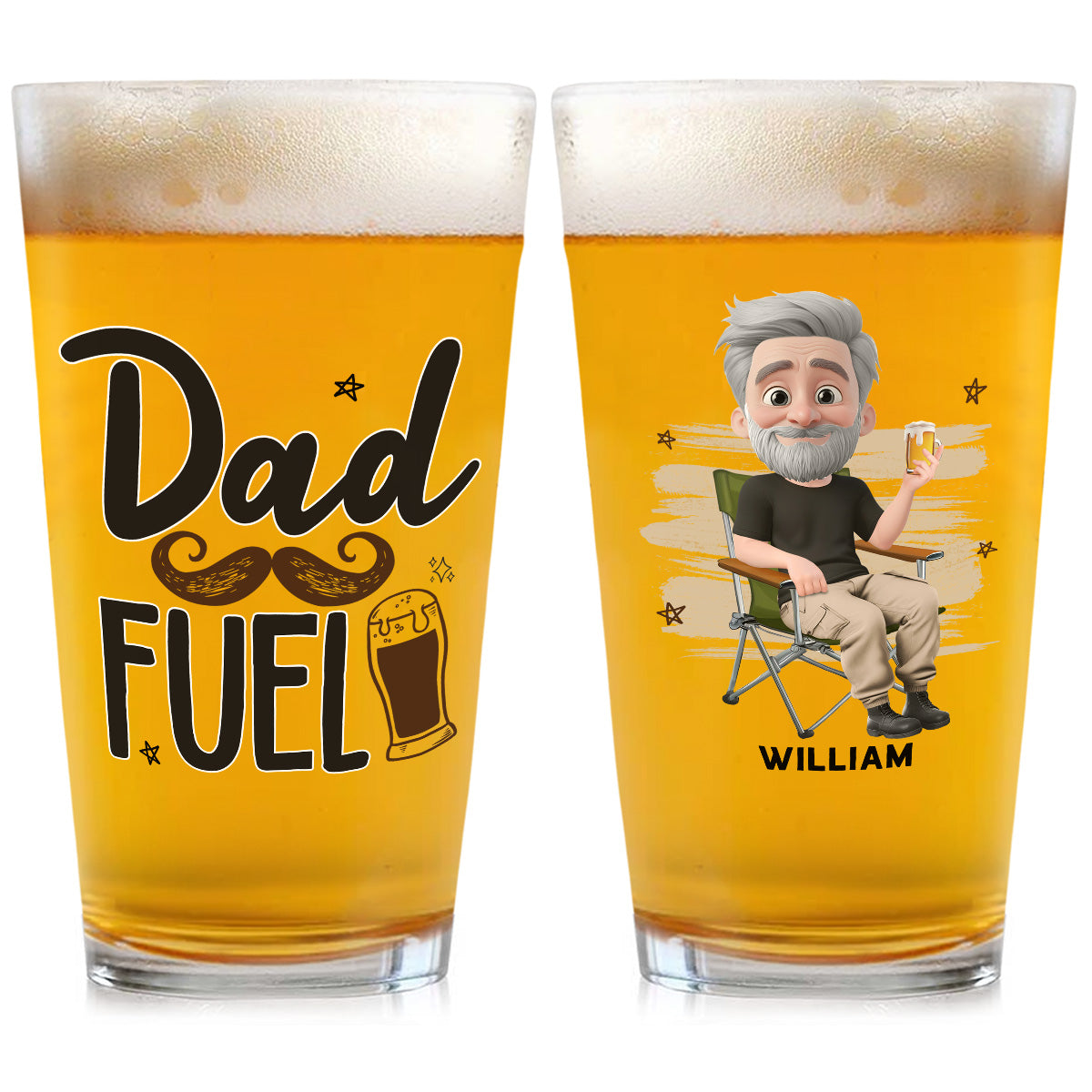 Dad Fuel - Personalized Custom Beer Glass