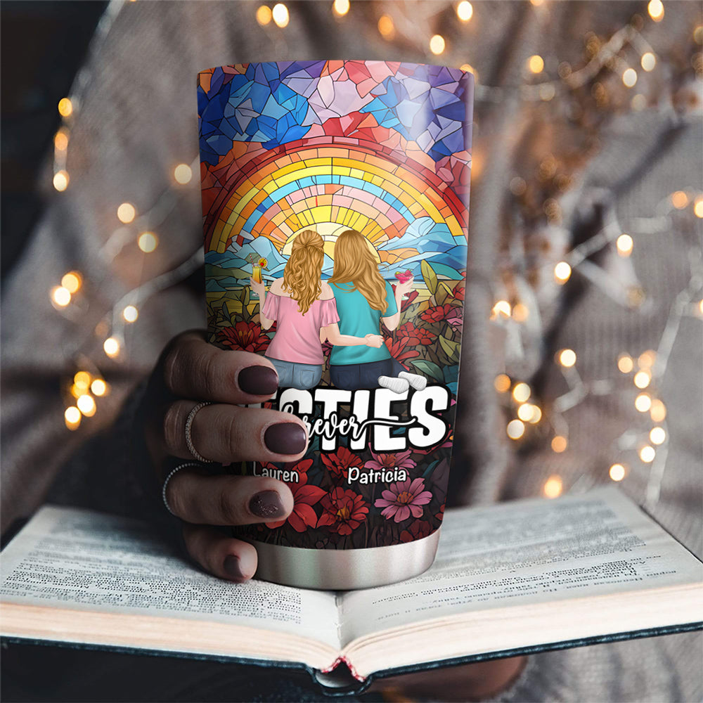 Besties Sitting Together - Personalized Custom Tumbler