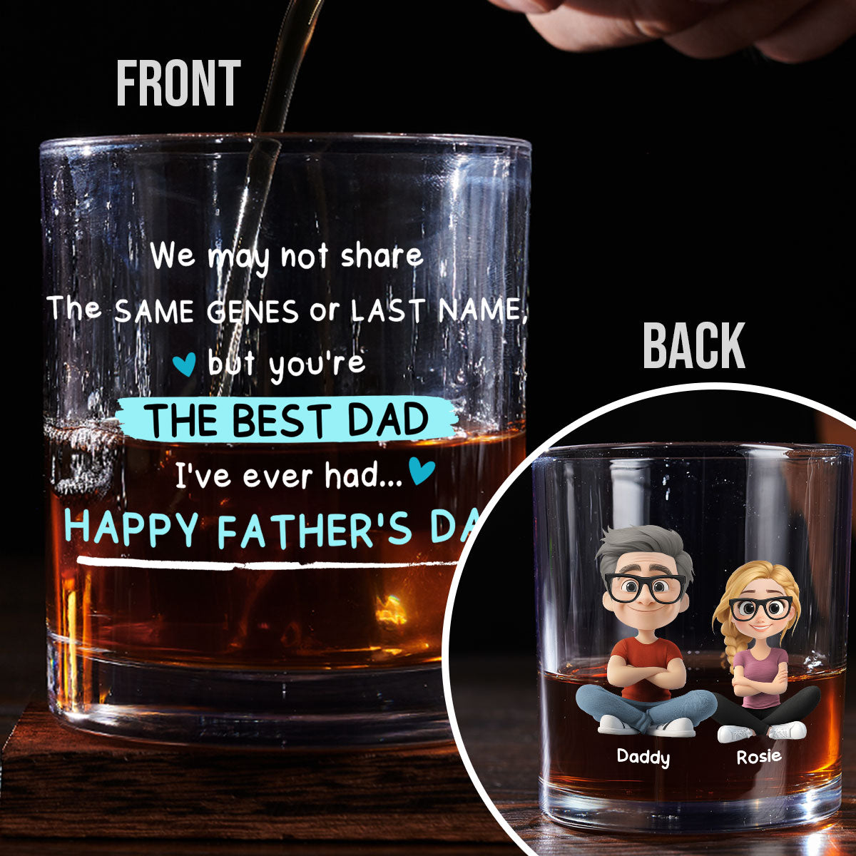 Best Dad Ever - Personalized Custom Whiskey Glass