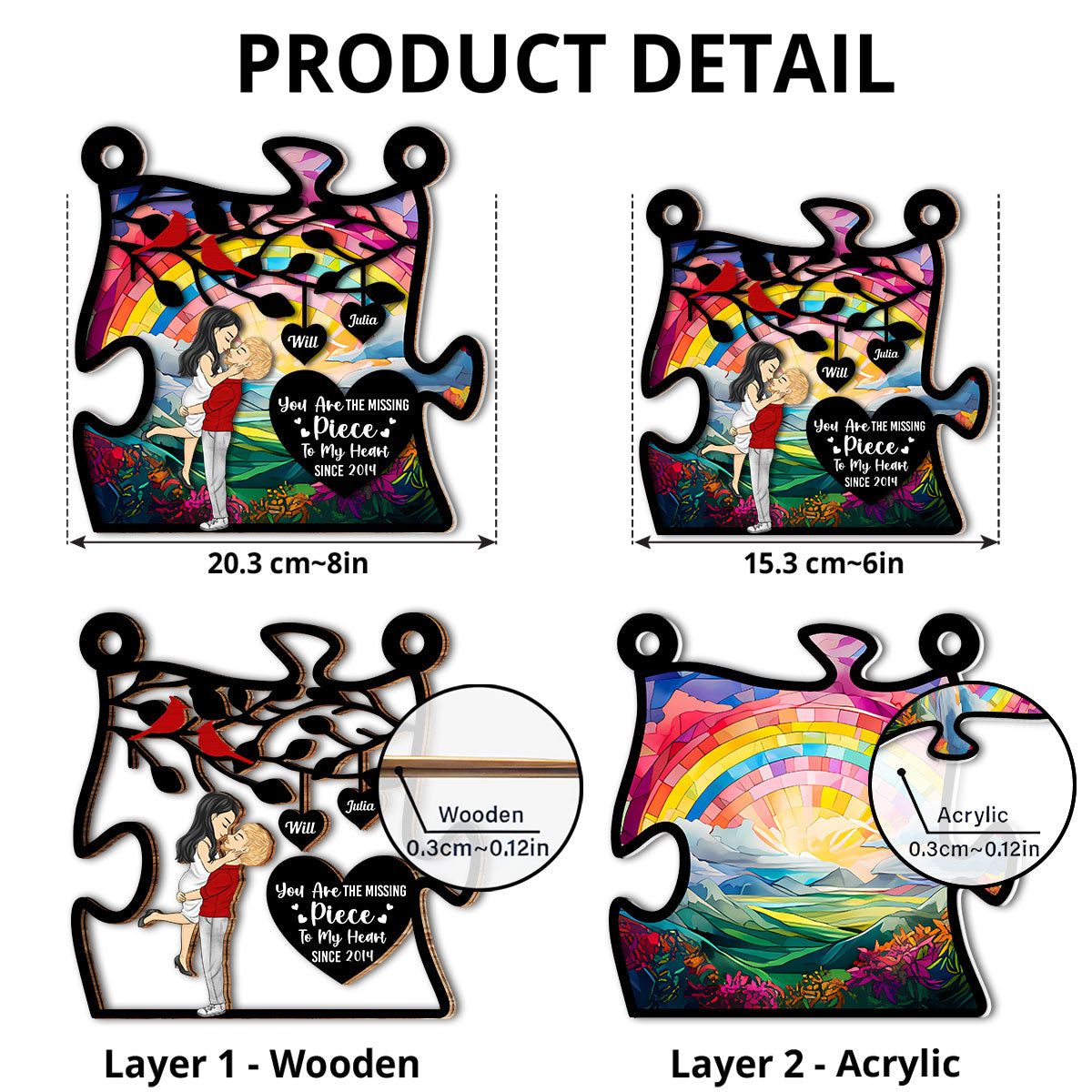 You Are The Missing Piece - Personalized Custom Suncatcher