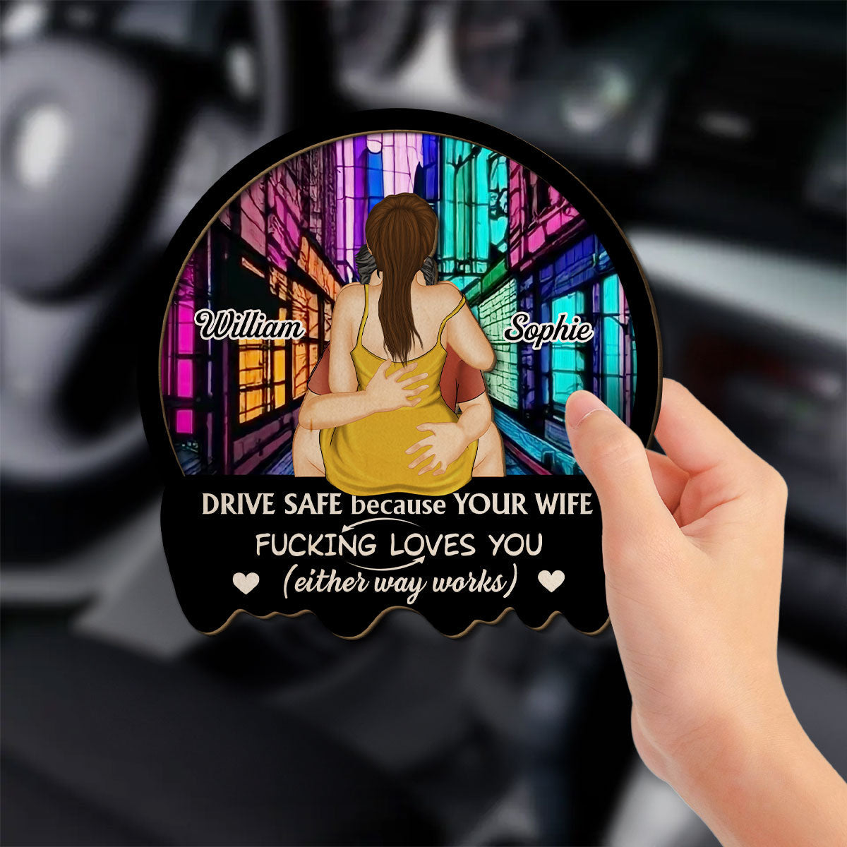 Your Wife Loves You - Personalized Custom Car Visor Clip