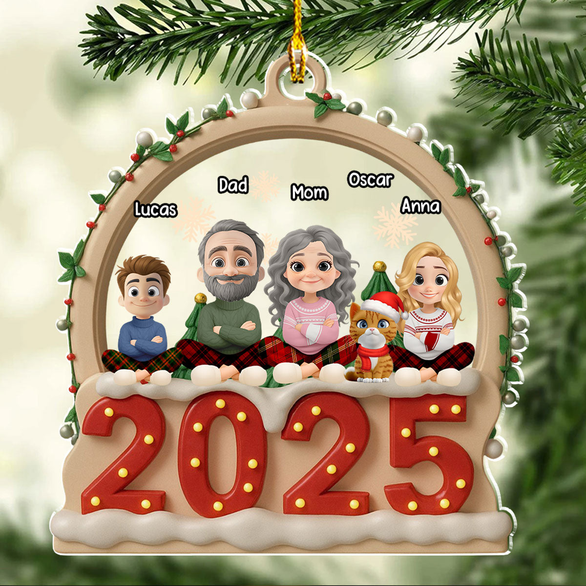 Our Christmas Together With Cats - Personalized Custom Acrylic Ornament